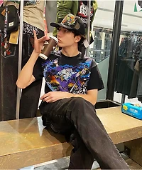 Liquid Blue Wizard Black T-Shirt