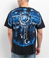 Liquid Blue Wolf Black T-Shirt