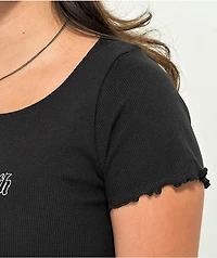 Liquid Death Arched Logo Black Crop T-Shirt