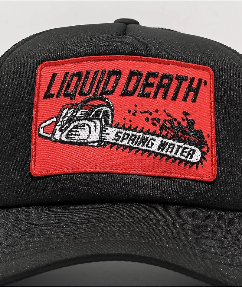 Liquid Death Chainsaw Black Trucker Hat