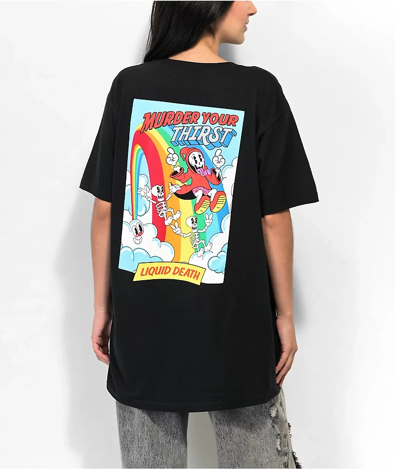 Liquid Death Reaping Rainbow Black T-Shirt
