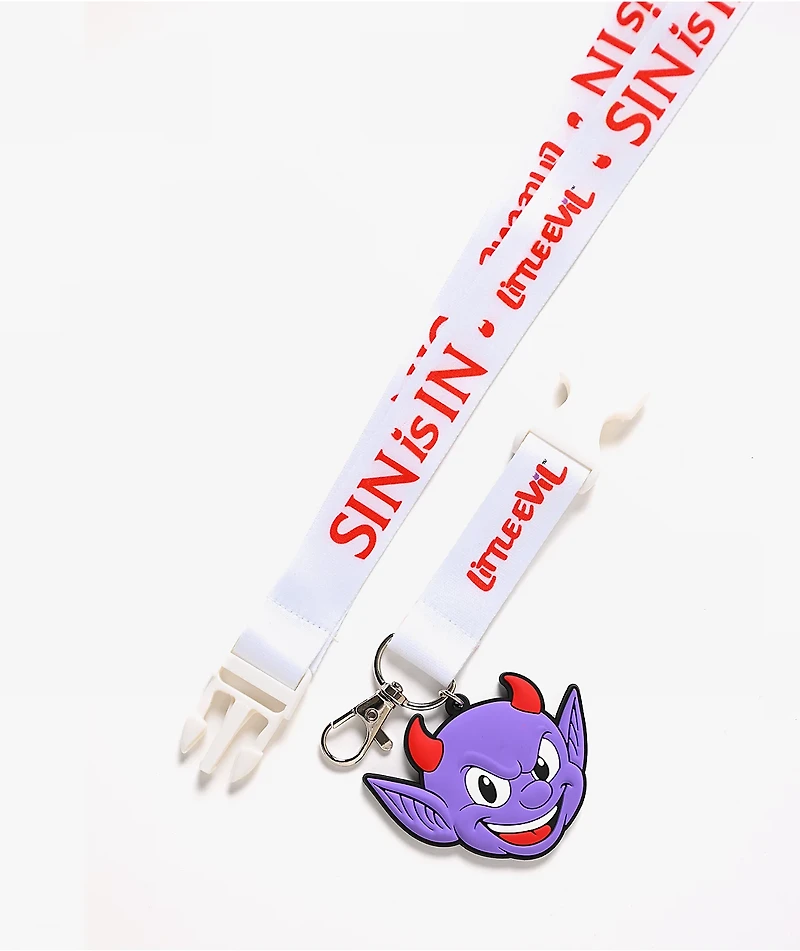Little Evil Sin Is In White Lanyard