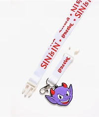 Little Evil Sin Is In White Lanyard
