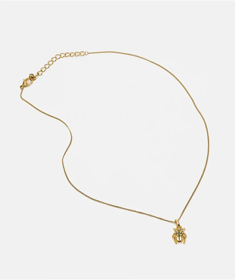 Little Rooms Beetle 16" Gold Necklace