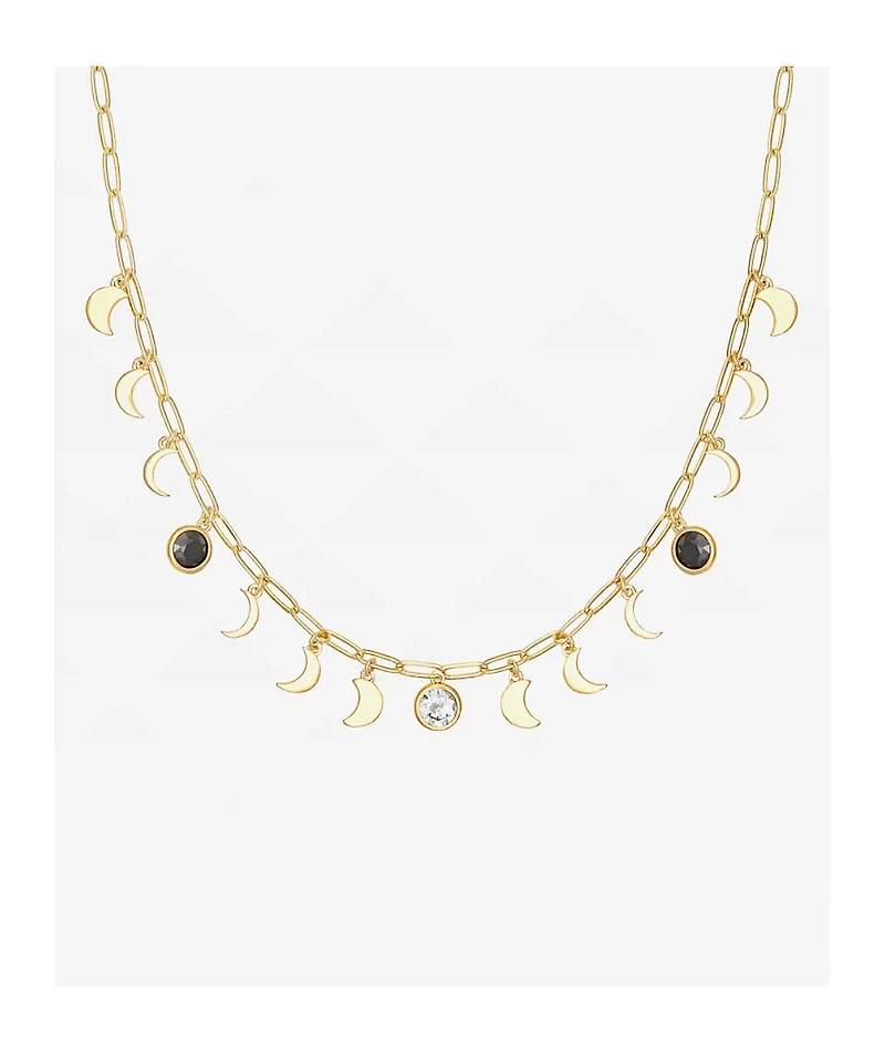 Little Rooms Moon Phase 14" Gold Necklace