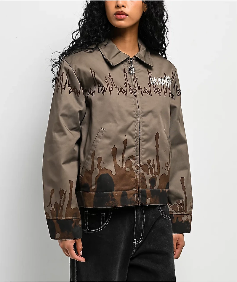 Live Mechanics Crowd Control Brown Bomber Jacket