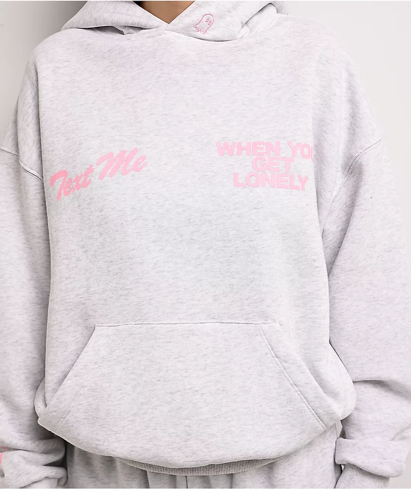 Lonely Ghost Text Me When You Get Lonely Heather Grey Hoodie