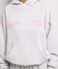 Lonely Ghost Text Me When You Get Lonely Heather Grey Hoodie