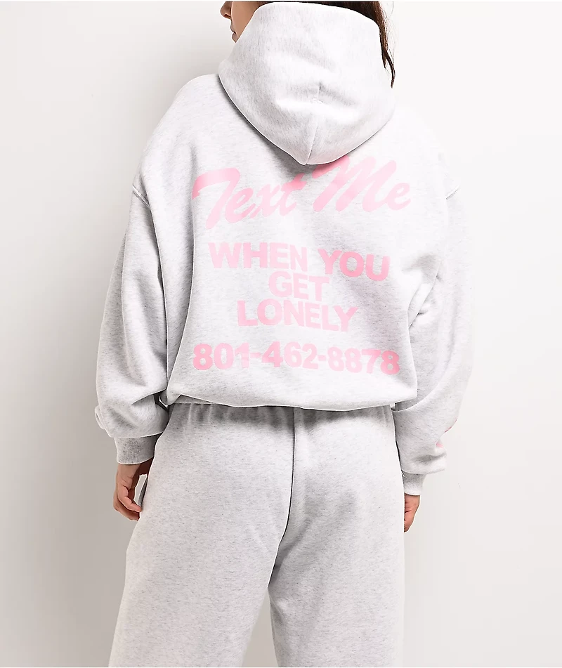 Lonely Ghost Text Me When You Get Lonely Heather Grey Hoodie