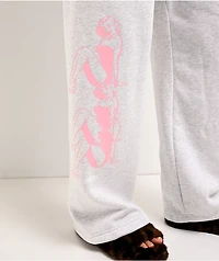 Lonely Ghost Text Me When You Get Lonely Heather Grey Wide Leg Sweatpants