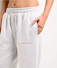 Lonely Ghost Text Me When You Get Lonely Heather Grey Wide Leg Sweatpants