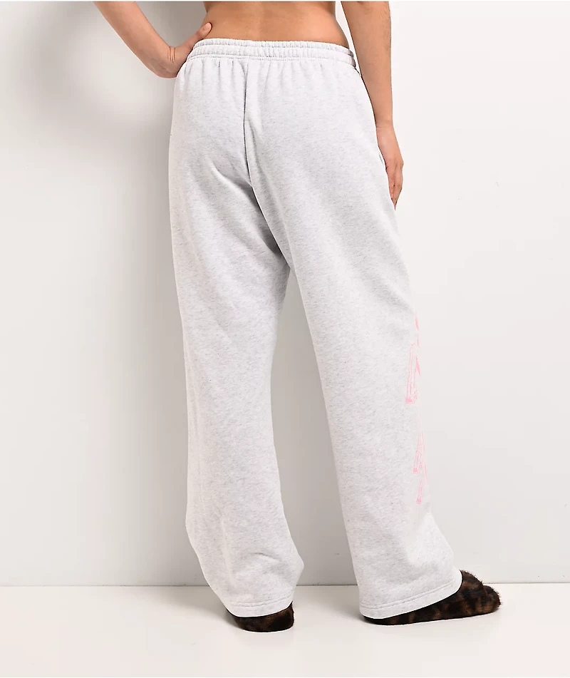 Lonely Ghost Text Me When You Get Lonely Heather Grey Wide Leg Sweatpants