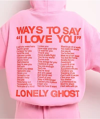 Lonely Ghost Ways To Say ILY Pink Hoodie