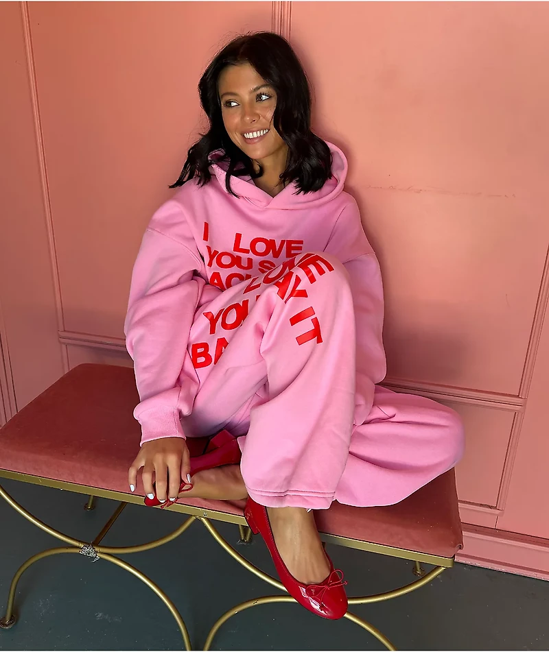 Lonely Ghost Ways To Say ILY Pink Hoodie