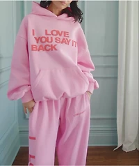 Lonely Ghost Ways To Say ILY Pink Hoodie
