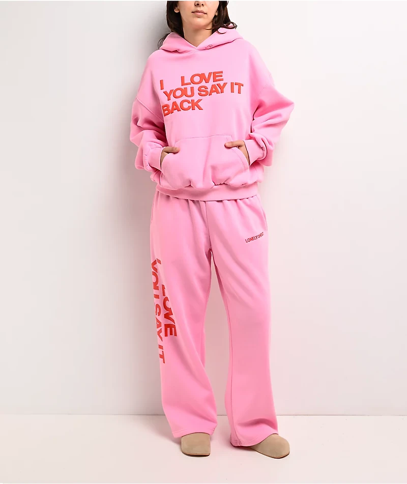 Lonely Ghost Ways To Say ILY Pink Hoodie