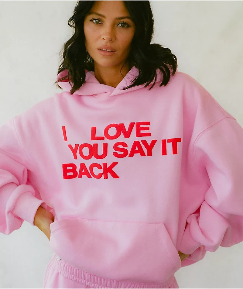 Lonely Ghost Ways To Say ILY Pink Hoodie