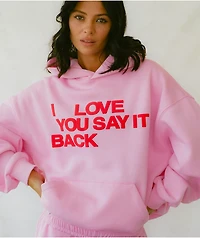 Lonely Ghost Ways To Say ILY Pink Hoodie