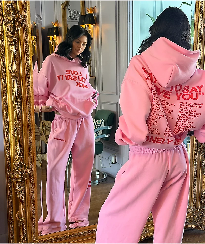 Lonely Ghost Ways To Say ILY Pink Hoodie