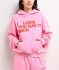 Lonely Ghost Ways To Say ILY Pink Hoodie