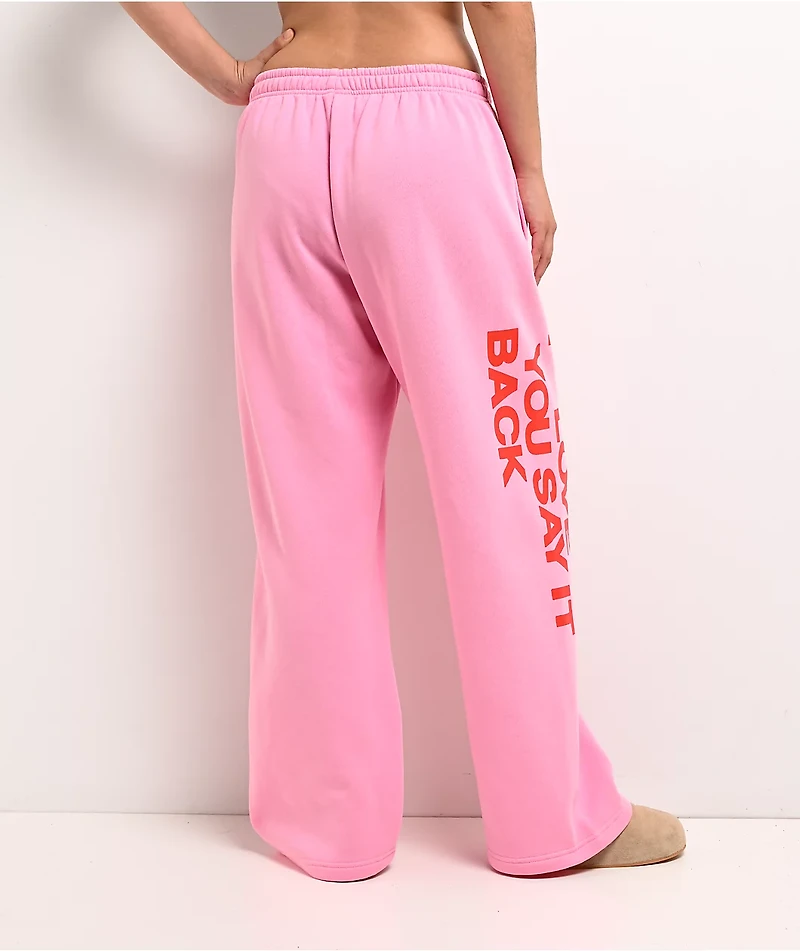 Lonely Ghost Ways To Say ILY Pink Wide Leg Sweatpants
