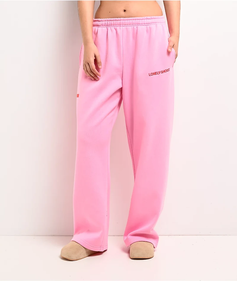 Lonely Ghost Ways To Say ILY Pink Wide Leg Sweatpants