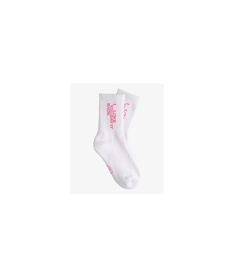 Lonely Ghost Ways To Say ILY White Crew Socks