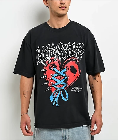 Lonely Hearts Club In Love And Pain Charcoal T-Shirt