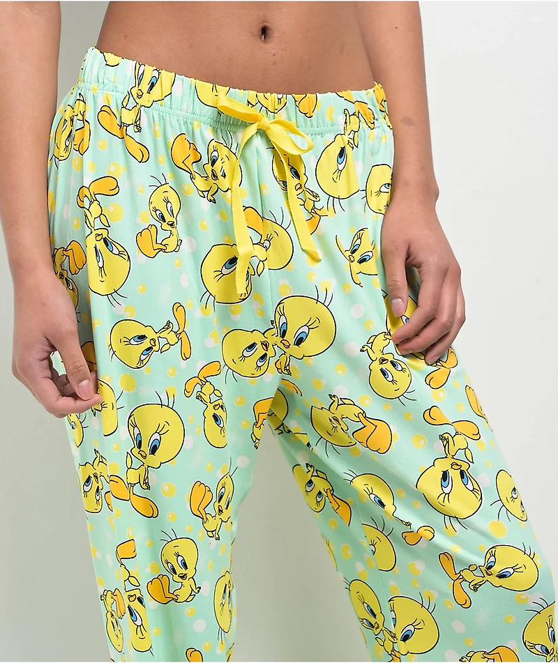 Looney Tunes Tweety Bird Green & Yellow Lounge Pants