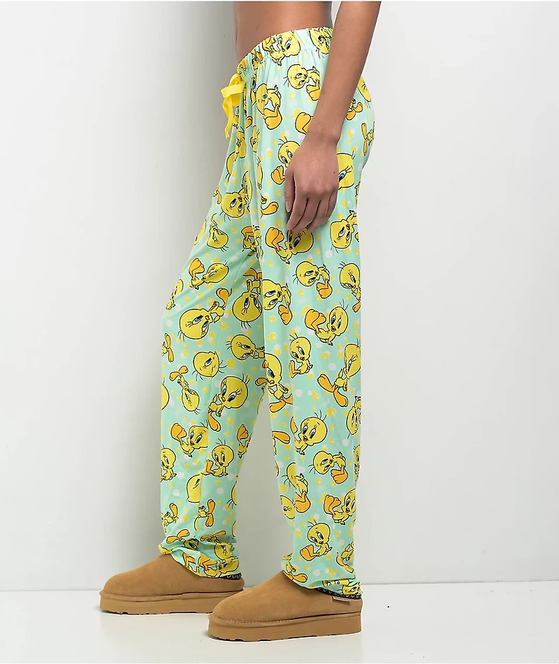 Looney Tunes Tweety Bird Green & Yellow Lounge Pants
