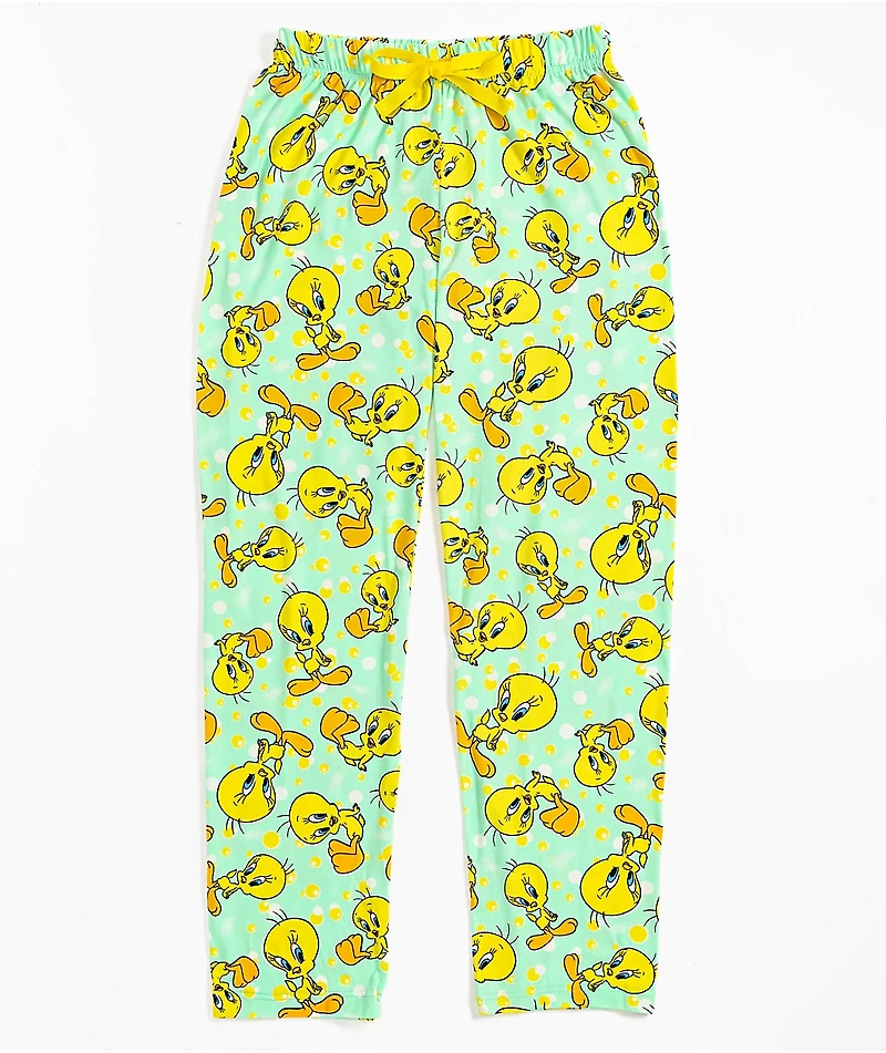 Looney Tunes Tweety Bird Green & Yellow Lounge Pants