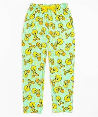Looney Tunes Tweety Bird Green & Yellow Pajama Pants