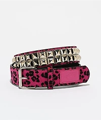 Loosey Pink Cheetah Stud Belt