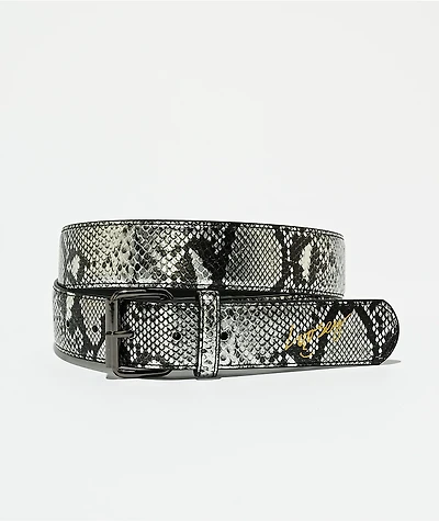 Loosey Slither Silver Snakeskin Belt
