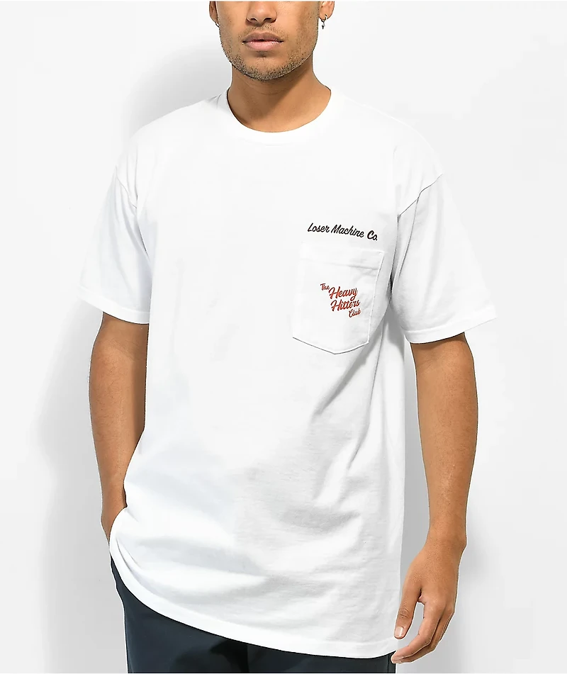 Loser Machine Heavy Hitters White Pocket T-Shirt