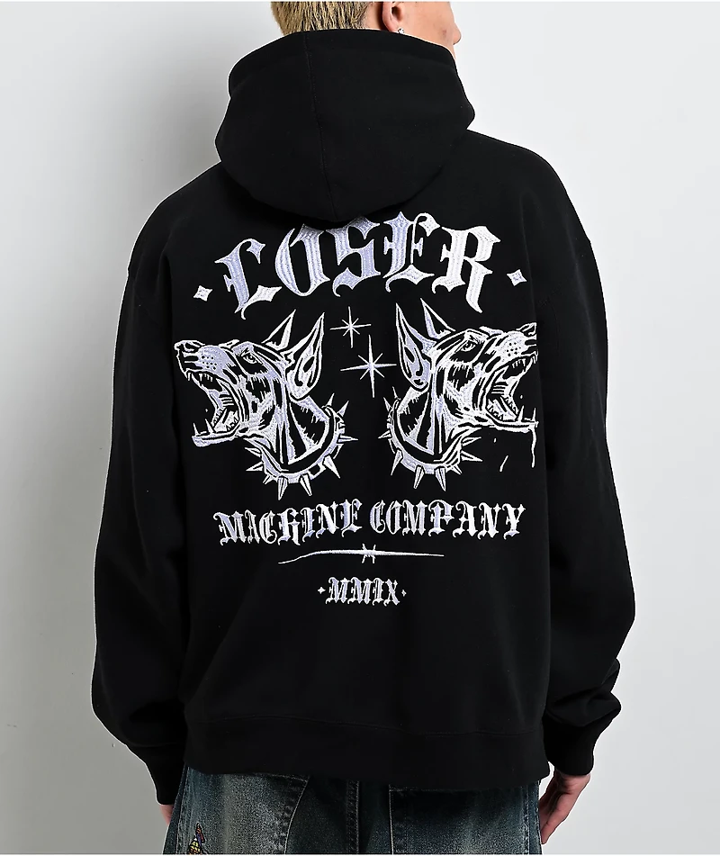 Loser Machine Wanderer Embroidered Black Hoodie