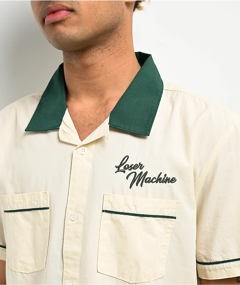 Loser Machine x The Big Lebowski Over Line Bone & Green Bowling Shirt
