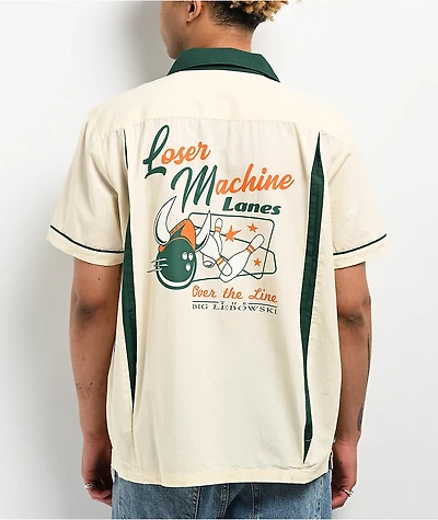 Loser Machine x The Big Lebowski Over Line Bone & Green Bowling Shirt