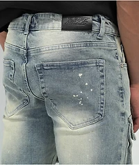Lost Hill Light Wash Denim Cargo Pants