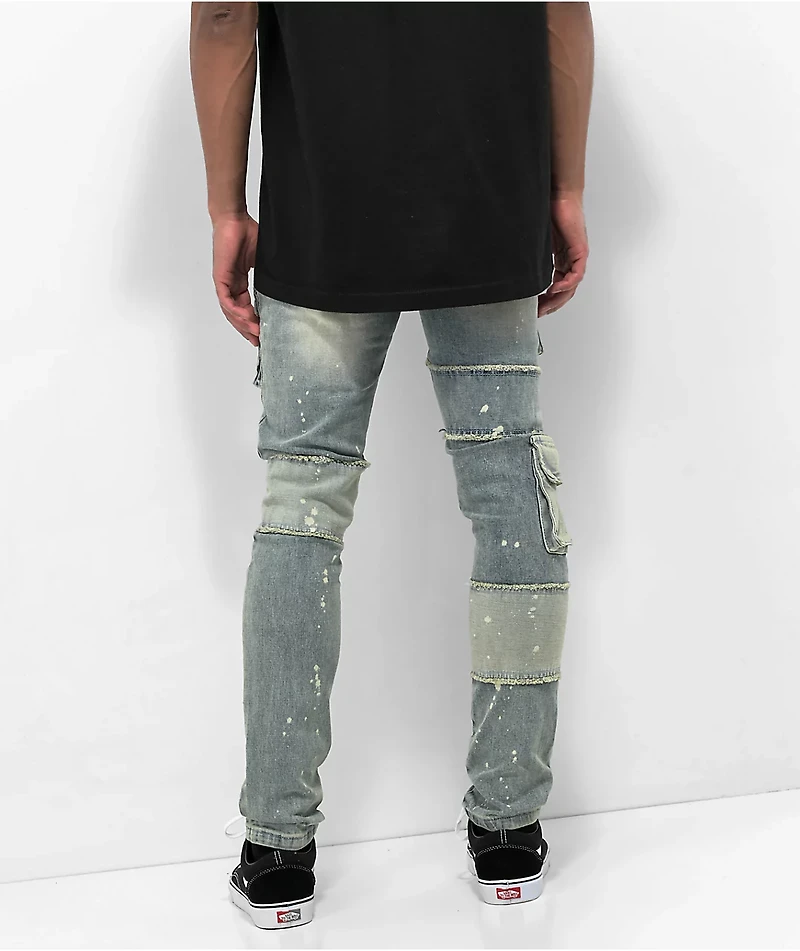 Lost Hill Light Wash Denim Cargo Pants