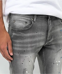 Lost Hills Ripped Paint Grey Skinny Jeans