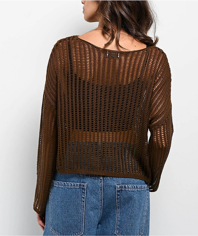 Love Knits NYC Open Knit Brown Sweater
