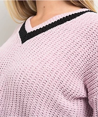 Love Knits NYC Pink V-Neck Crop Sweater