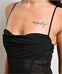 Lovesome Corset Black Glitter Dress