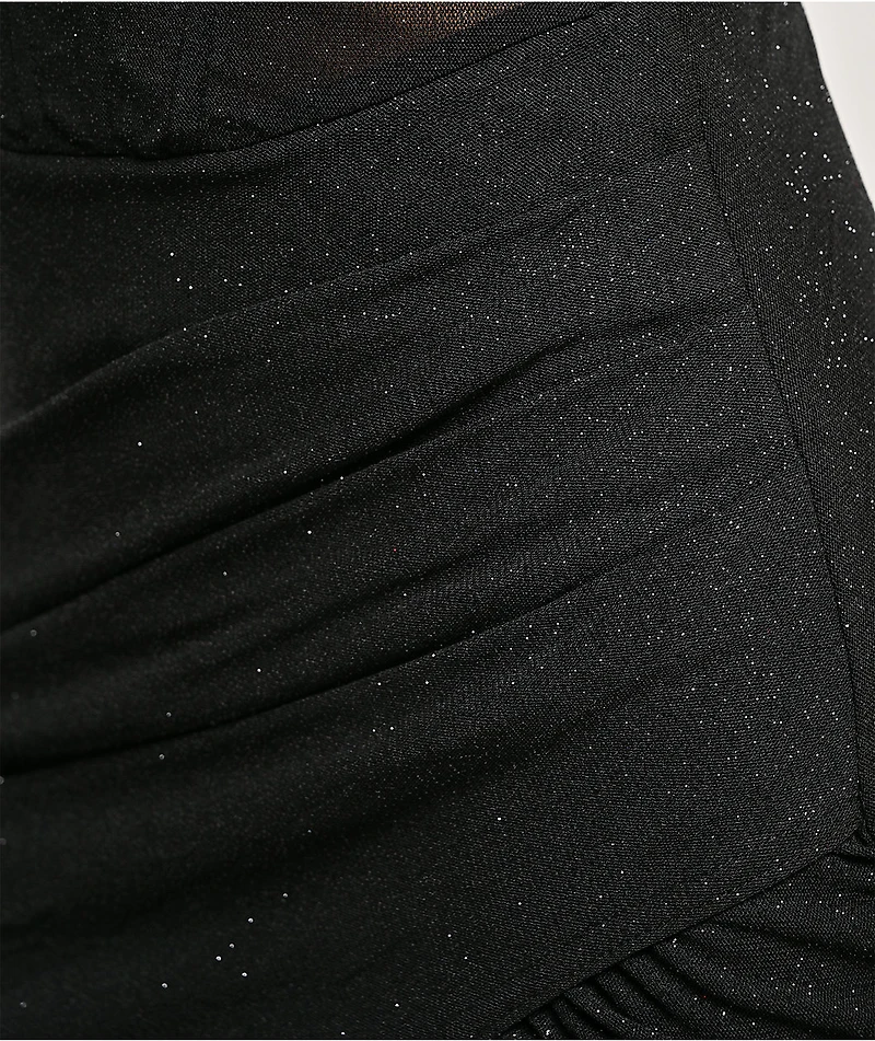 Lovesome Corset Black Glitter Dress