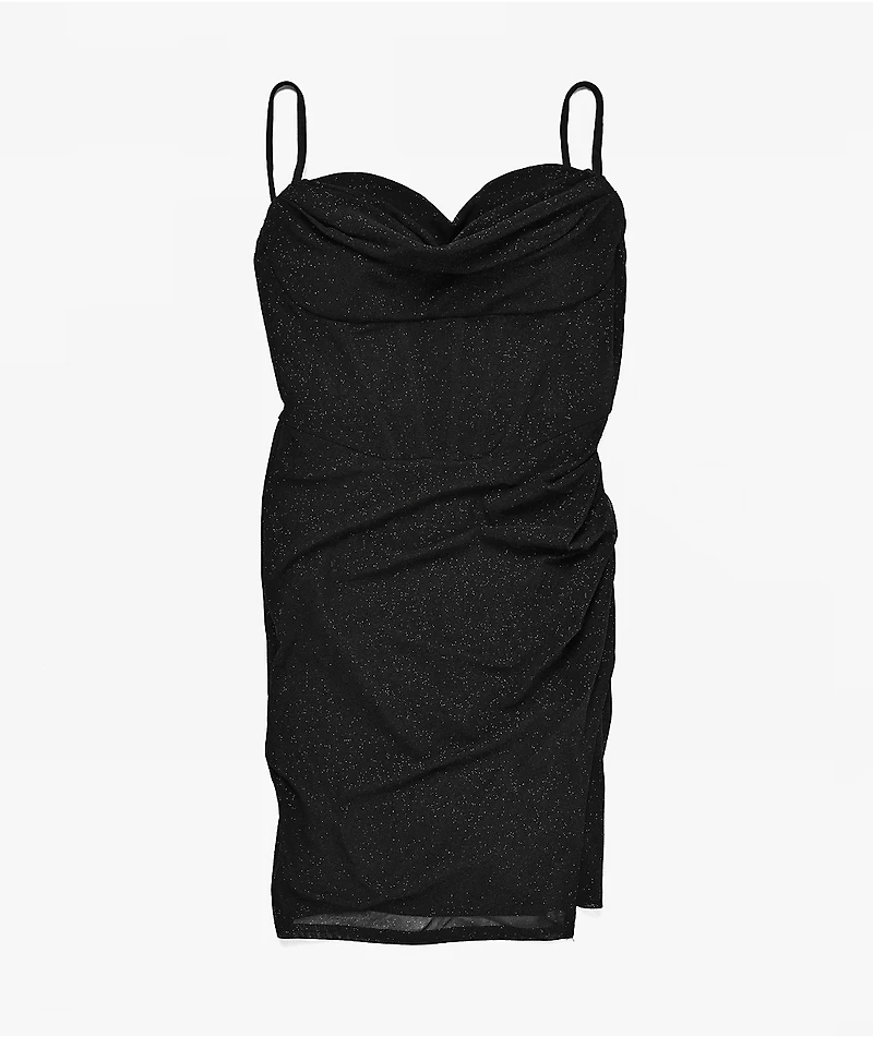 Lovesome Corset Black Glitter Dress