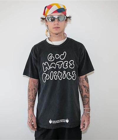 Low Church by Jxdn God Hates Politics Black T-Shirt
