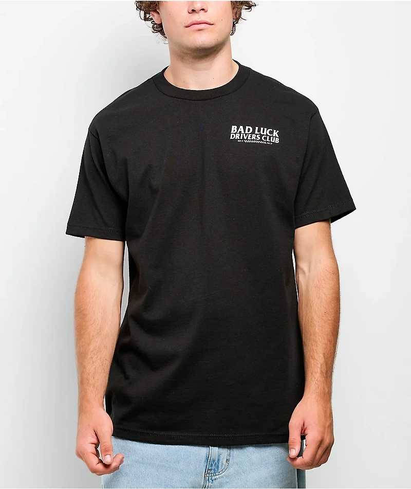 Lowered Lifestyle Bad Luck Drivers Club Black T-Shirt