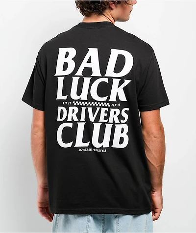 Lowered Lifestyle Bad Luck Drivers Club Black T-Shirt