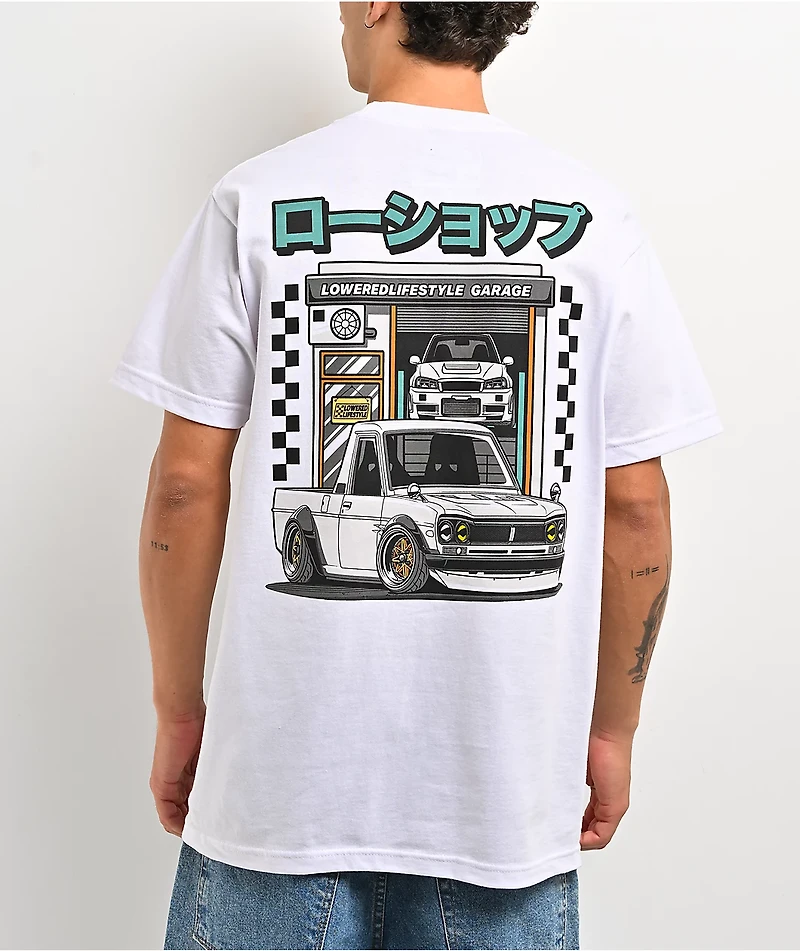 Lowered Lifestyle Hako Garage White T-Shirt
